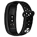 Compatible Samsung Gear Fit2 /Fit2 Pro Band,Soft Silicone Replacement Strap Sport Band Bracelet Wristband Samsung Fit2 SM-R360 /Fit 2 Pro SM-R365 SmartWatch Fitness (Black/Black)