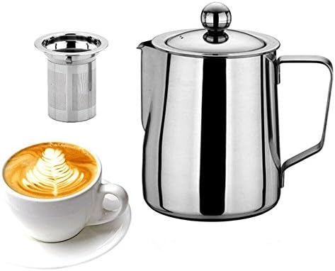 MEGOOD Stainless Steel Pull Flower Cup 11.84 Oz Iced Tea Milk Coffee Pitchers with Tea Leakage