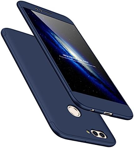 Huawei Nova 2 Plus Case , SHANGRUN Ultra Thin 3 in 1 Full Protection Metallic Luster Hard Plastic Combination Shockproof Case for Huawei Nova 2 Plus 5.5" Blue