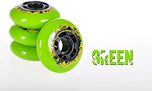 8-pack, Inline Skate/Rollerblade Wheels (Harlequin Green, 72mm)