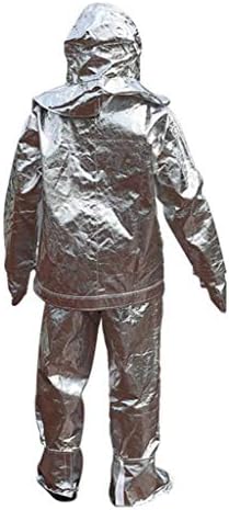 Coveralls for Men and Women Aluminum Foil High Temperature Resistant 500° Fireproof Overalls Flame Retardant and Radiation Resistant (Size : L)