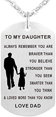 Galaxia Air Always Remember To My Daughter Dog Letter Tag From Dad Girls Necklace Military Steel Chain Air Force Pendant