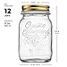 Bormioli Rocco Quattro Stagioni Glass Mason Jars - 12 Pack - (17 Ounce) with Gold Airtight Lid for Canning, Fermenting, Preserving, Storing, Italian Made Glass Jar