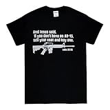 Jesus Pro Gun AR15 Luke 22:36 Bible Christian T Shirt (XL)