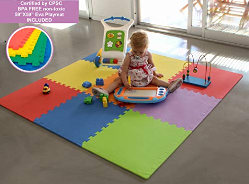 image for BBNet Baby Playpen with Play MAT Included | Playard 8 Pieces | Childre