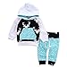 Toddler Infant Baby Boys Deer Long Sleeve Hoodie Tops Sweatsuit Pants Outfit Set (2-3Years, Sky Blue)