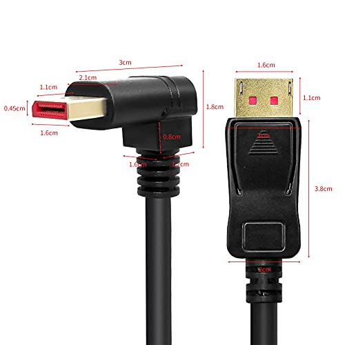 Right Angle Displayport 1.4 Cable Upward Angled Displayport Cable