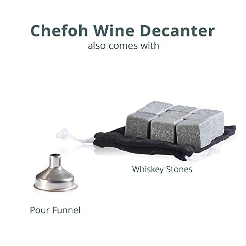 2 Chefoh+Decanter+Whiskey+Glasses+Reusable
