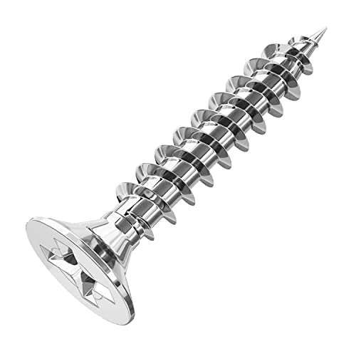 M3 Flat Head Wood Screws, Stainless Steel Countersunk Head Cross Wood Screws 3*30mm, Suitable For Indoor And Outdoor, Repairing Furniture, Carpentry And DIY, 80 Pieces Contains 20pcs M6 Screw Anchors