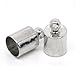 Housweety 200 SilverTone Necklace Cord End Tip Caps W/Loop 10x6mm