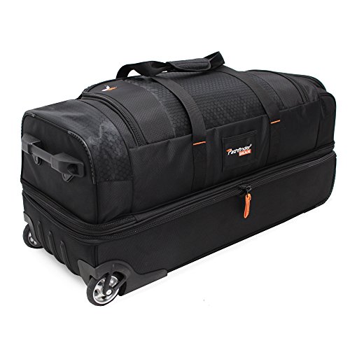 Pathfinder Gear 32 Inch Rolling Drop Bottom Duffel , Black, One Size Pricepulse