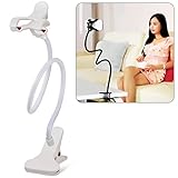 Generic Cell Phone Holder, Breett Universal Cell Phone Clip Holder Lazy Bracket Flexible Long Arms for iPhone, GPS, Fit On Desktop Bed Mobile Stand for Bedroom, Office, Bathroom, Kitchen(white)