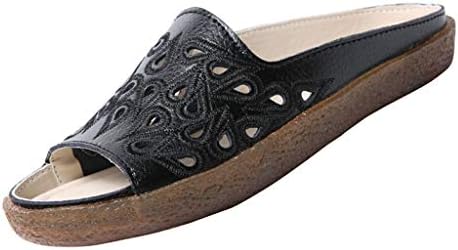 iLPM5 Ladies Fashion Oppen Toe Sandals, Hollow Out Breathable Slippers Vintage Casual Beach Shoes Indoor Outdoor Non Slip Flip Flop