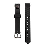 bayite Accessory Silicone Watch Bands with Watch Buckle for Fitbit Alta Black, 5.5 - 7.8 inches