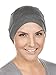 Soft Comfy Chemo Cap and Sleep Turban, Hat Liner for Cancer in Charcoal Gray
