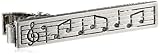 Status Men's Tie Bar Music Notes, Silver, One Size