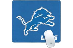 Skinit Small Gaming Mouse Pad - Officially Licensed Detroit Lions Distressed Design with Stitched Edges, Waterproof, Non-Slip Rubber Base, Desk Mat for Keyboard & Mouse, 12.6" x 11" inches