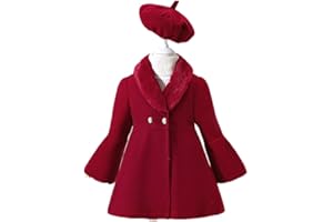 Deerhobbes Design your own Girls Winter Coats & Peacoats-Fur Collar – Toddler Dress Coat for Girls, Perfect for Christmas