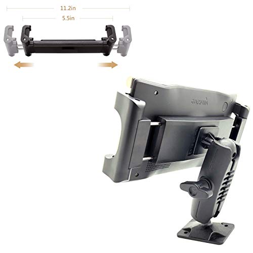 Heavy Duty Smartphone Tablet GPS AMPS Drill Base Dash ELD Mount for iPad Pro 12.9 Air Mini Galaxy Tab & GPS for Car Commercial Vehicle Van Semi Truck Fleet Limo (Holder fit iPhone 14 13 12 11 S23 S22)