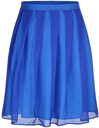 Bueaty Women Chiffon Elegant A-line Skirt Double Layer High-waisted Pleated Skirts/WS028