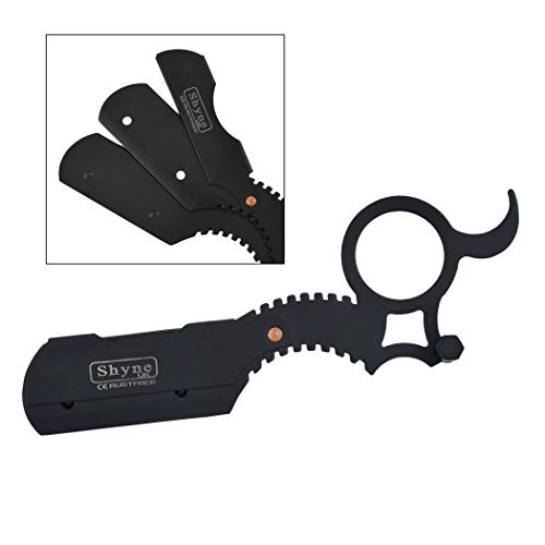 Barber Salon Straight Cut Throat Wet Shaving Razor Shavette Rasoirs 4 Colours (Black)