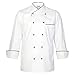 10oz Apparel Long Sleeve White Chef Coat with Black Piping