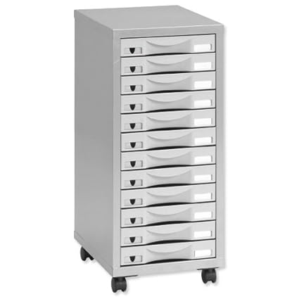 Pierre Henry 12 Multi Drawer Filing Cabinet Silver Grey Amazon