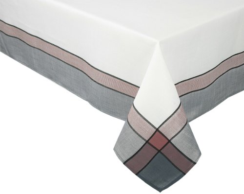 Xia Home Fashions Riviera Table Linens 60-Inch by 60-Inch Tablecloth, White