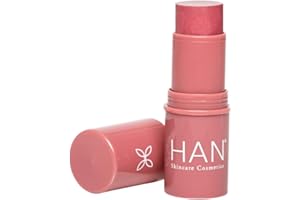 HAN Skincare Cosmetics Vegan, Cruelty-Free 3-in-1 Multistick for Cheeks, Lips, Eyes, Rose Berry | Large