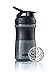 BlenderBottle SportMixer Tritan Grip Shaker Bottle, Transparent Black/Grey, 20-Ounce