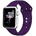 DaQin Bands Compatible with Apple Watch Band 42mm 44mm, Soft Silicone Sport Replacement Wristbands Strap for iWatch Series 4, Series 3/2/1, Purple, M/L