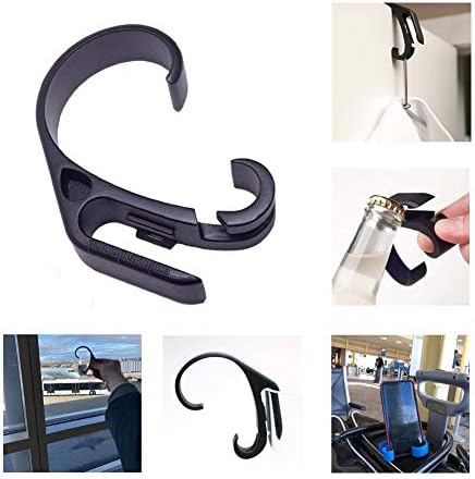 Steam Clip, SNIGJAT Most Advanced Multitool for Travel Pros,Tool for Steaming Clothes, Hook to Keep Purse Off in Public Restroom Floor,Thread/Tag Cutter Ruler,Smartphone Stand,Bottle Opener (Black)