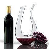 Wine Decanter U-Shaped Horn Design Fine Occasion 1750ML Hand Made Crystal Wine Aerator with Dual Head