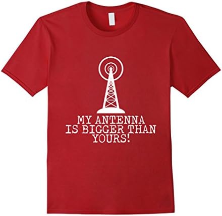 Men's MY ANTENNA IS BIGGER THAN YOURS! Ham Radio T-Shirt 2XL Cranberry