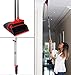 Improved Thick Bristled Extendable 62-inch Broom and Dustpan Set, Easy Setup & Lightweight Lobby, Kitchen, Office or Room Broom to Clean Floors and Ceilings