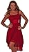 Sleeveless Sheer Gathered Satin Layered Knee Length Evening Cocktail Dress S M L