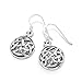 925 Sterling Silver Cut Open Celtic Infinity Knot Symbol Round Dangle Hook Earrings 1.2