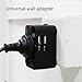 Auxiwa Universal Travel Adapter with Dual 2.1A USB Ports, US UK EU AU Worldwide Wall Adapter, International AC Wall Charger-Black