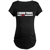 CafePress I grow twins Maternity Dark T-Shirt