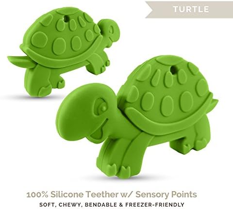 Lil' Teethers Baby Teething Toys. Bendable &amp; Freezer friendly. Highly Recommended by Moms. 100% Silicone (similar to nipples &amp; pacifiers), BPA &amp; Phthalates Free, FDA Compliant. Turtle