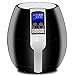 SUPER DEAL Pro 3.7Quart Electric Air Fryer w/ 8 Cooking Presets, Temperature Control, Auto Shut off & Timer, LCD Digital Display Screen (Black) (Black)
