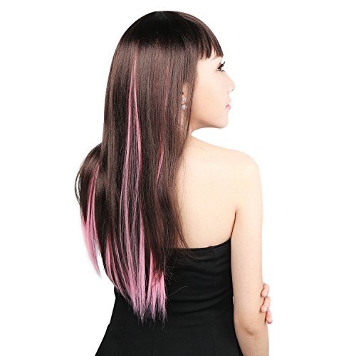 Neitsi 10pcs 18inch Colored Highlight Synthetic Clip on in Hair Extensions #F01 Light Pink