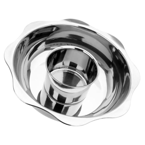 UTHCLO Stainless Steel Divided Hot Pot Two-flavor Stockpot for Induction Cookers Hotpot Pan for Different Tastes for Family Gatherings
