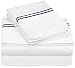 Amazon Brand – Pinzon 400-Thread-Count Egyptian Cotton Sateen Hotel Stitch Sheet Set - King, Navy Blue