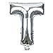 OSPI 16 Inch Silver Single Alphabet Letter T Air Inflation Aluminum Foil Film Balloon Celebration Party Multiple Occasions Home Decoration Supplies