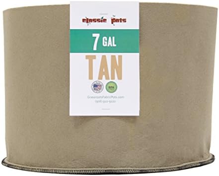 (10 Pack) 7 Gallon Tan Grassroots Fabric Pot - Grow Pot and Aeration Container