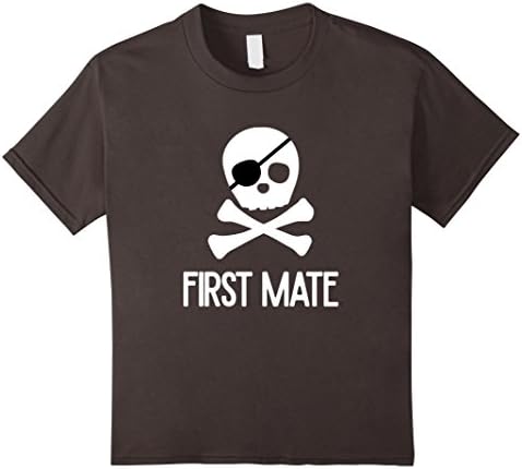 unisex-child First Mate Pirate Shirt for Kids Family Pirate Shirts 4 Asphalt