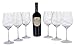 Bezrat Classic Beautifully Designed Stemmed Wine Glasses- Made from Premium Crystal Glass - Red or White Wines- Drinking Goblets Glasses Set Set of 6