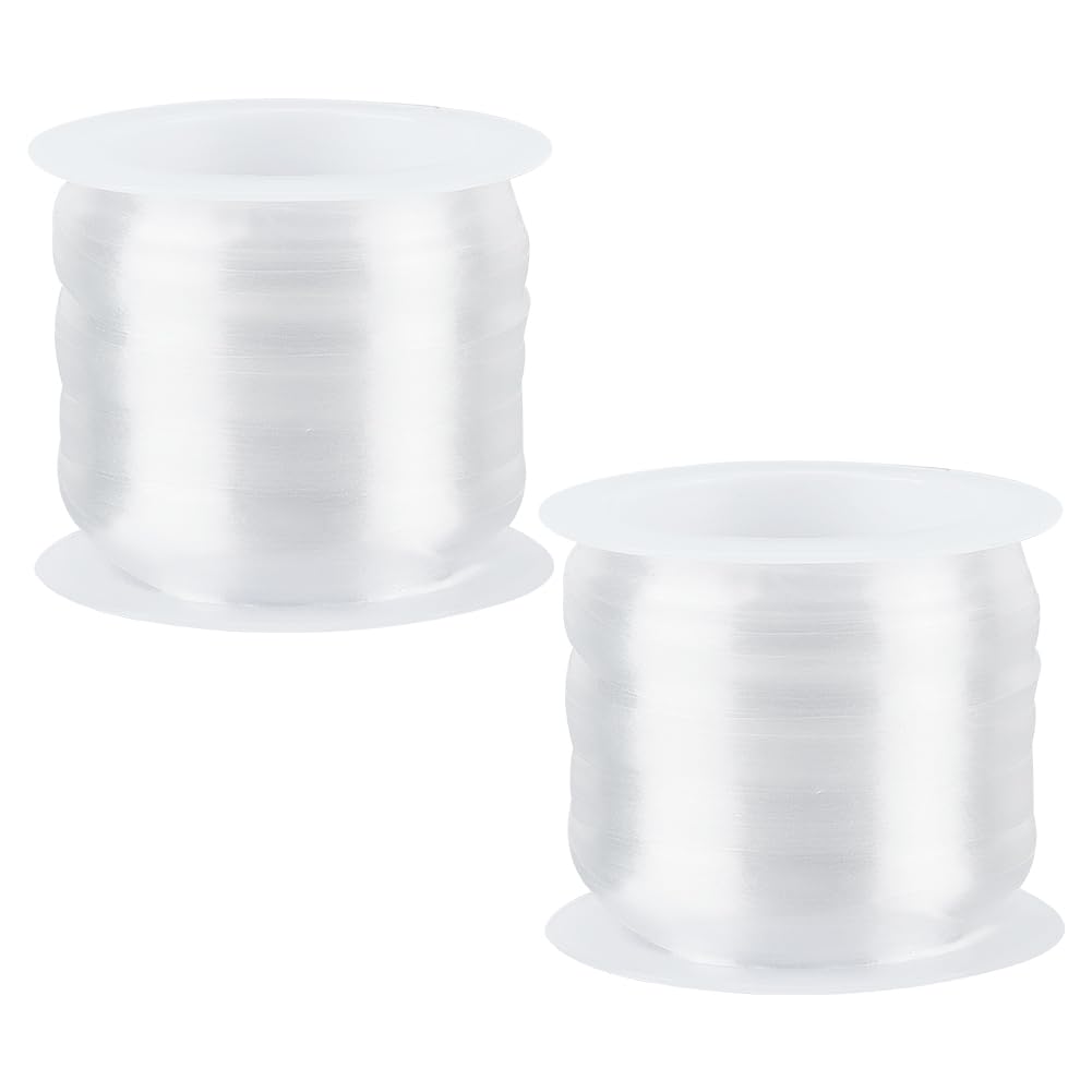 NBEADS Clear Elastic Strap, 6mm/10mm Width 30m Total Frosted Plastic Stretchable Adjustable Cord for DIY Shoulder Bra Clothes Sewing Project