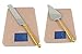 Server Set, Cake, Pie, Desert Flatware Set, Carved, 2-piece 18/10 Stainless steel with brass handles (light antique gold finish)…